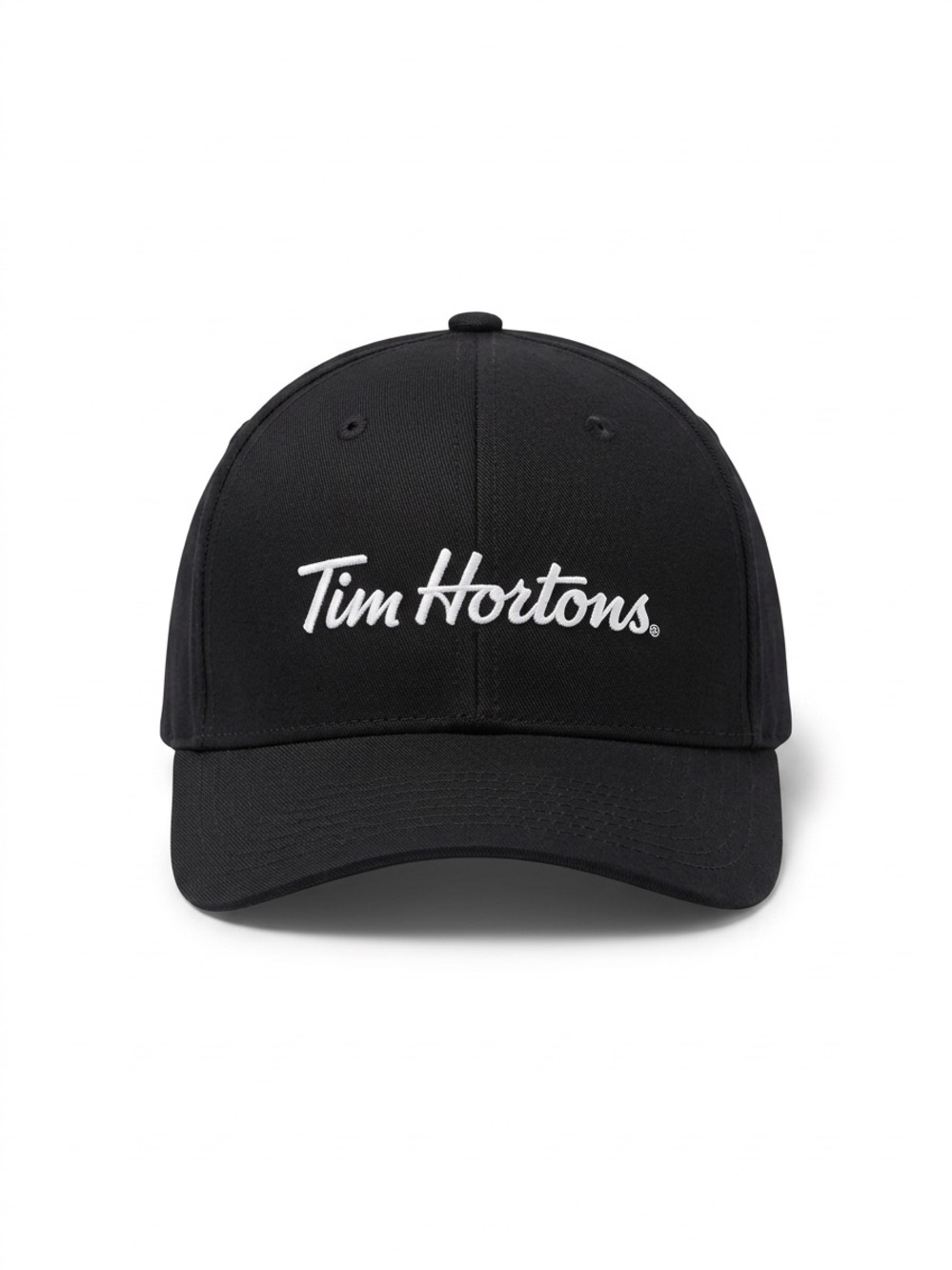 Tim Hortons Employee Crew Uniform Baseball Cap Hat Black Embroidered Adjustable